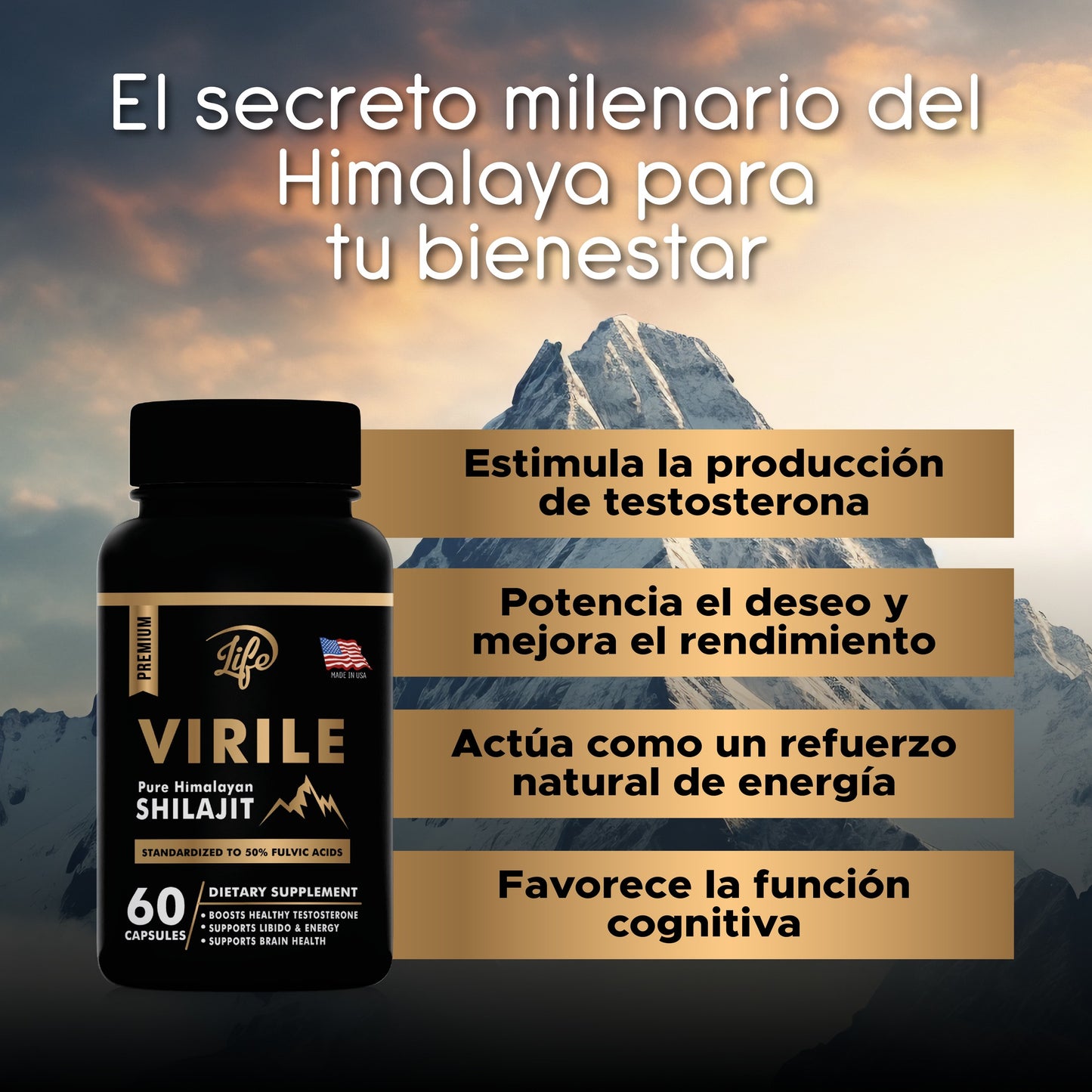 VIRILE SHILAJIT- Potencia tu rendimiento.