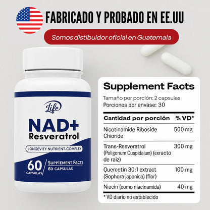 NAD + Revestarol - Menos arrugas. Más energía.