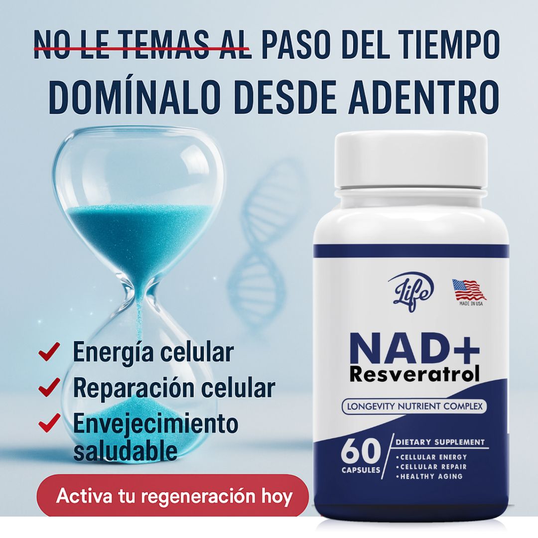NAD + Revestarol - Menos arrugas. Más energía.